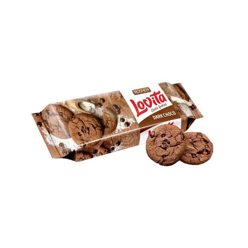 Roshen Lovita Μπισκότα Cookies με Κακάο & Κομματάκια Κουβερτούρας 150g