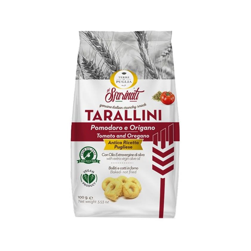 Terre Di Puglia Tarallini Αλμυρά Μπισκότα με Ντομάτα & Ρίγανη 100g