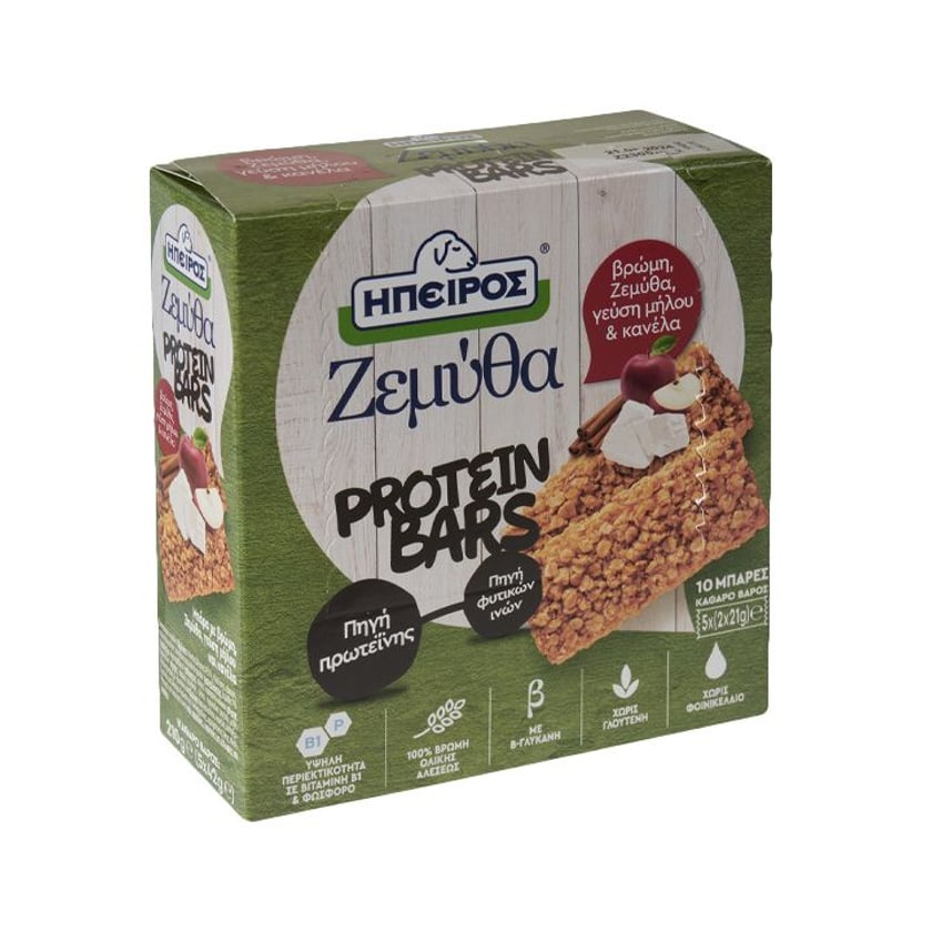 Ήπειρος Ζεμύθα Protein Bars με Μήλο & Κανέλα 5x42g