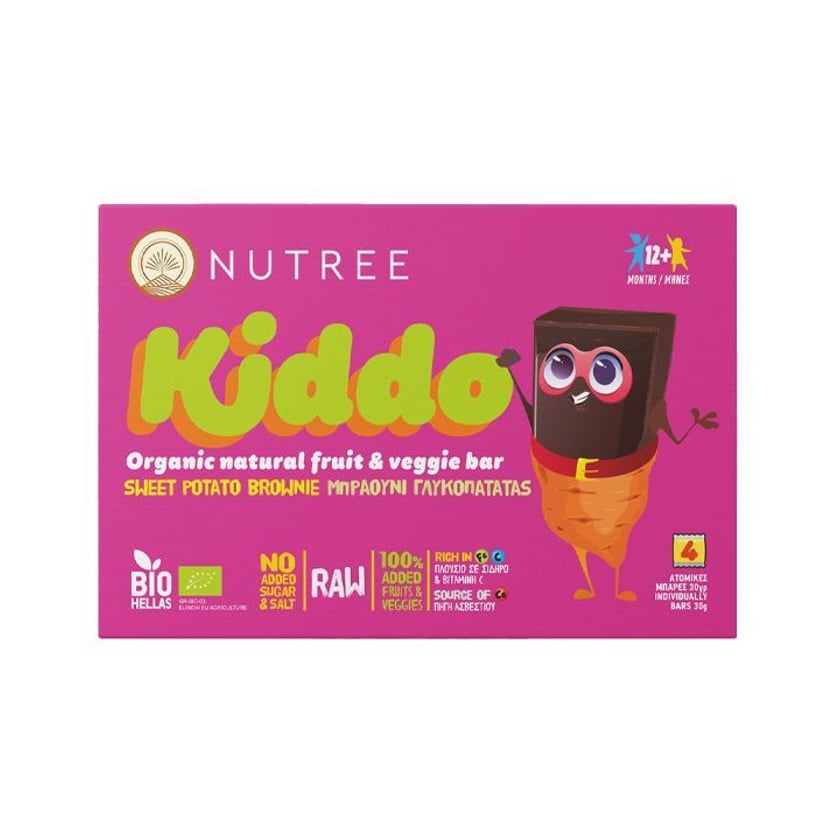 Nutree Kiddo Παιδικά Βιολογικά Σνακ Brownie Γλυκοπατάτας 120g