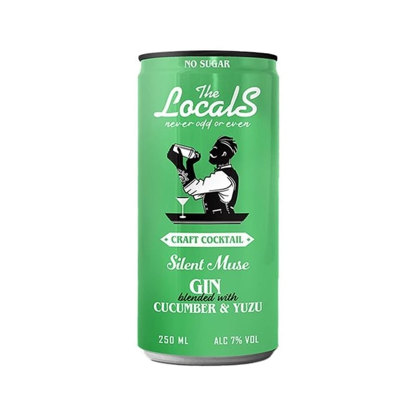 The Locals Silent Muse Gin Blended with Cucumber & Yuzu Χωρίς Ζάχαρη 250ml