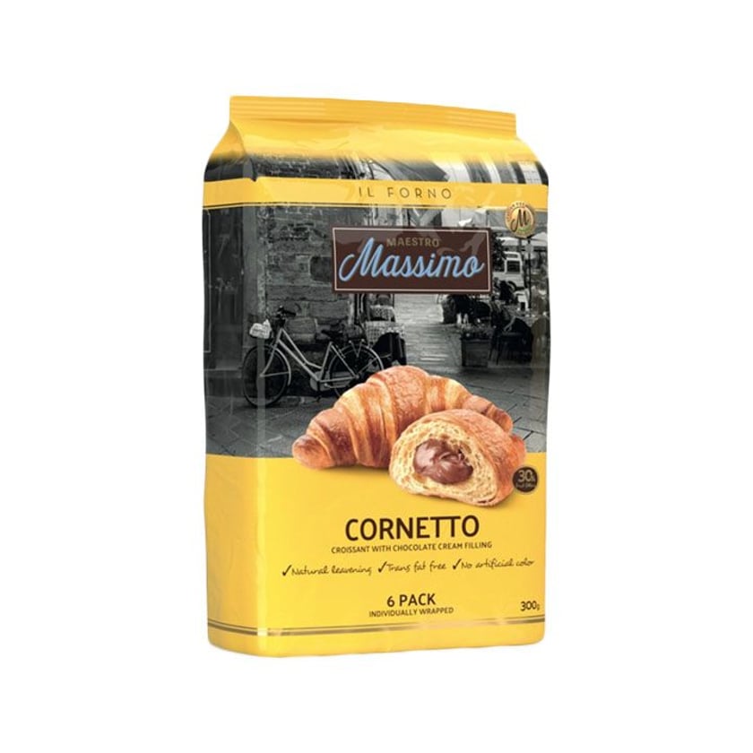 Maestro Massimo Croissant Cornetto με Γέμιση  Πραλίνα Φουντουκίου 6τεμ 300g
