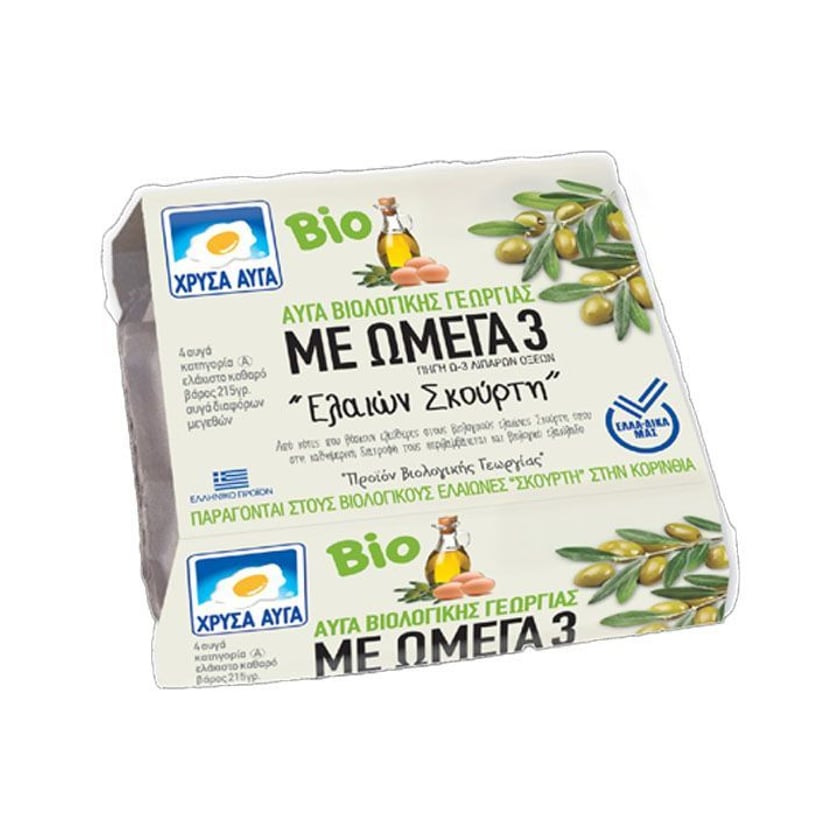 Χρυσά Αυγά Βιολογικά Ελαιών Σκούρτη με Ω3 53+g 4τεμ