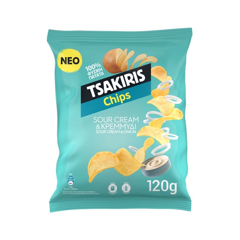 Tsakiris Πατατάκια Sour Cream 120g