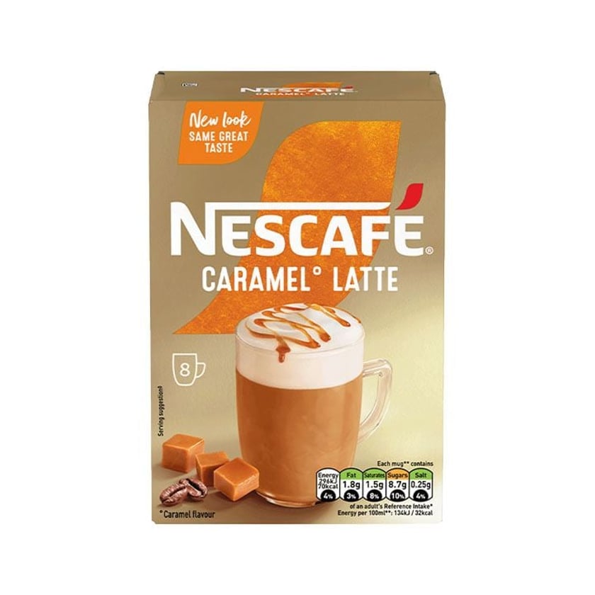 Nescafe Gold Καφές Στιγμιαίος Latte Καραμέλα 8x17g