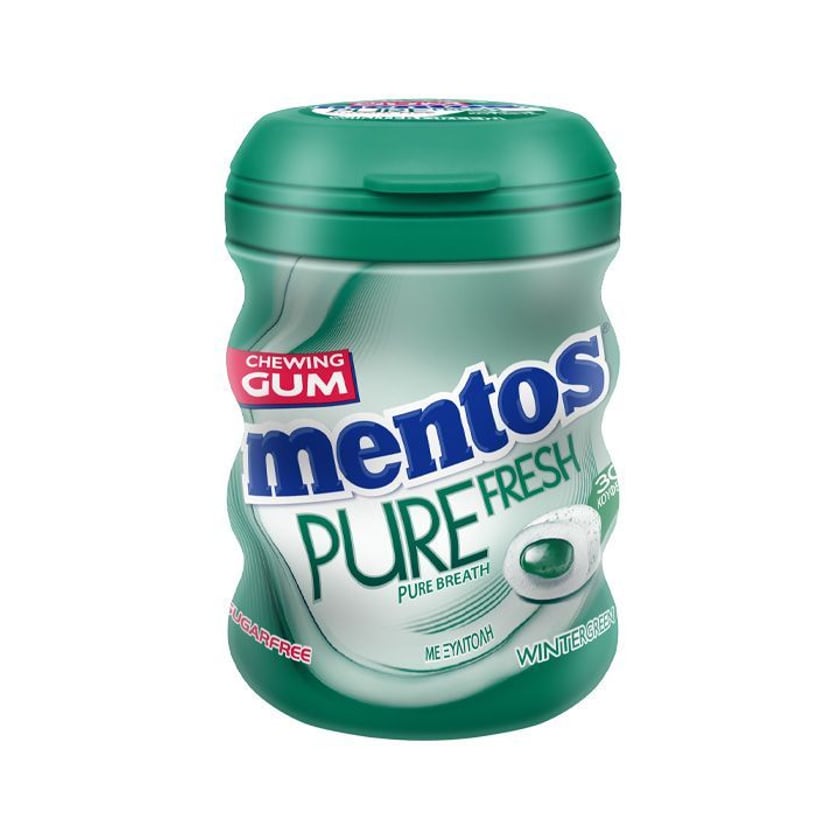 Mentos Τσίχλες Pure Fresh Medium Wintergreen σε Μπουκάλι 60g