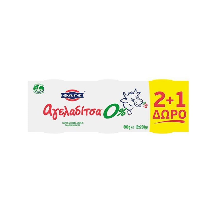 Φάγε Αγελαδίτσα Γιαούρτι 0% Λιπαρά 3x200g
