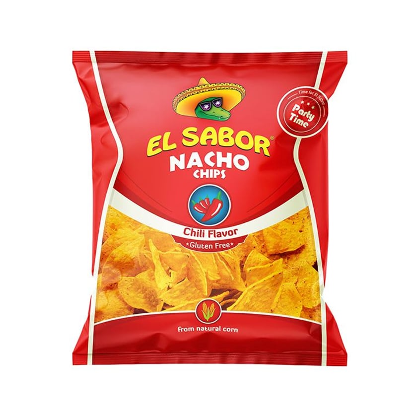 El Sabor Nacho Chips Chili Χωρίς Γλουτένη 225g