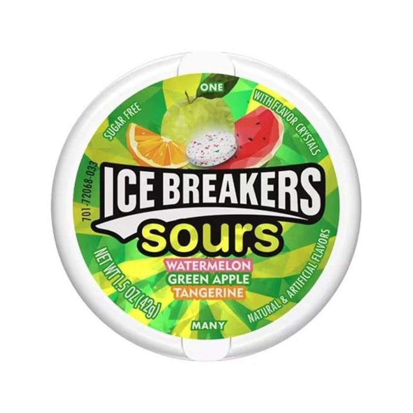 Ice Breakers Sours Καραμέλες Strawberry & Mixed Berry Χωρίς Ζάχαρη 42g