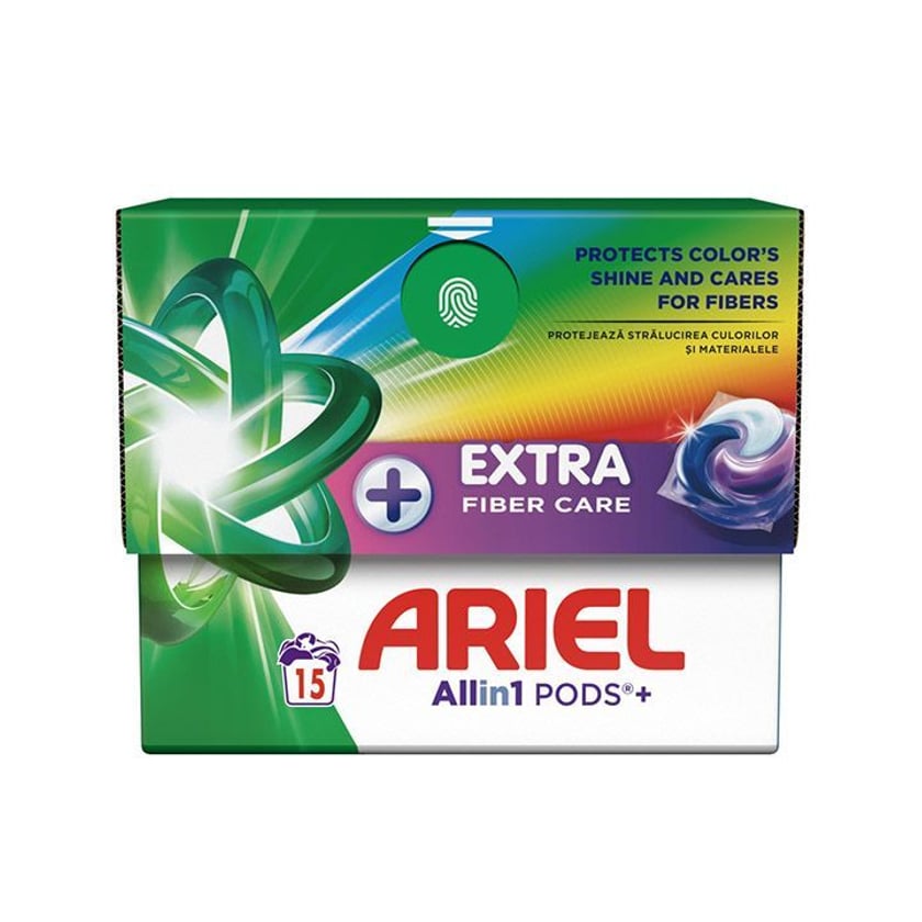 Ariel Pods Allin1 Κάψουλες Πλυντηρίου Ρούχων Fiber Care 15τεμ