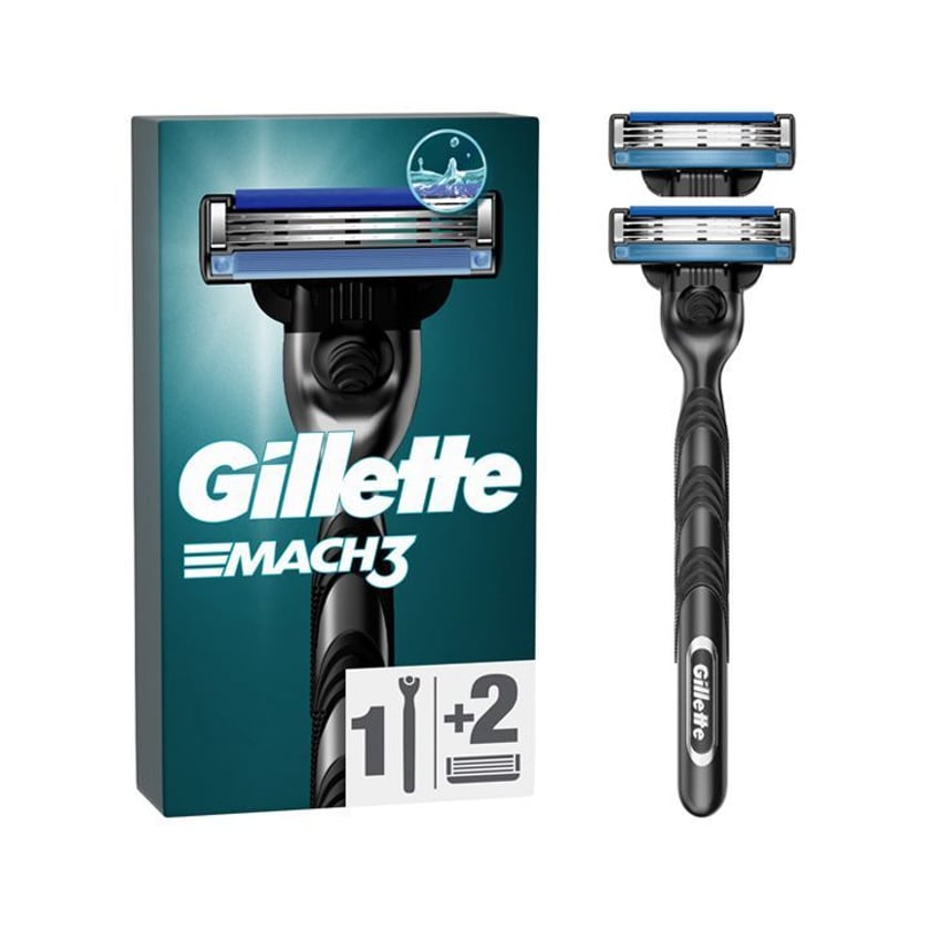 Gillette Mach3 Ξυριστική Μηχανή 3 Λεπίδων + 2 Ανταλλακτικά