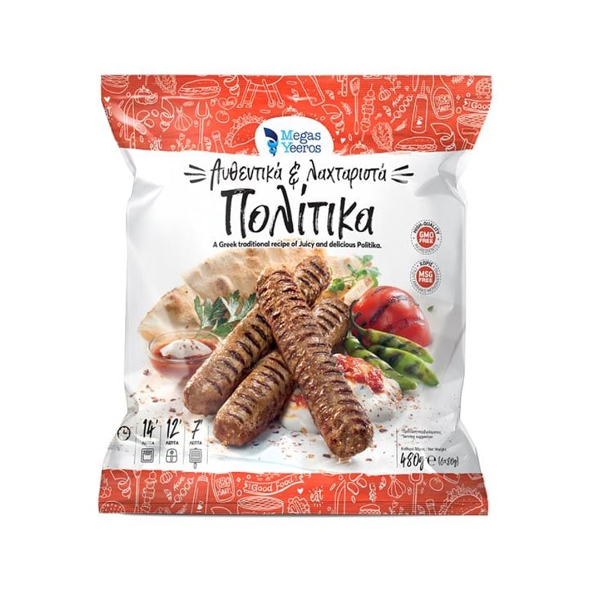 Megas Yeeros Πολίτικα Κεμπάπ 480g