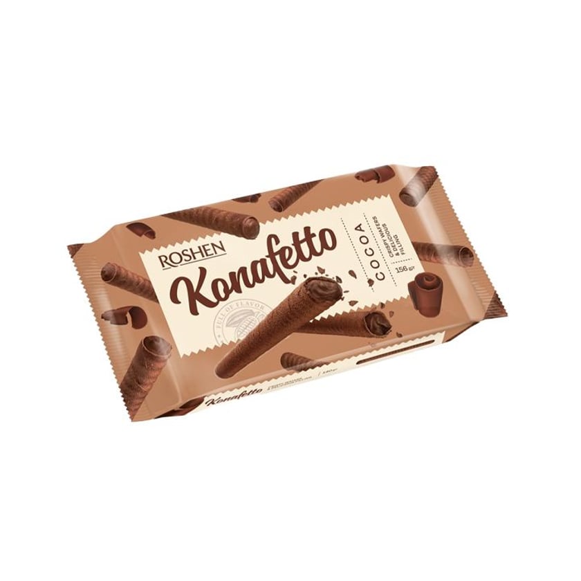 Roshen Konafetto Πουράκια με Γέμιση Κρέμα Κακάο 156g
