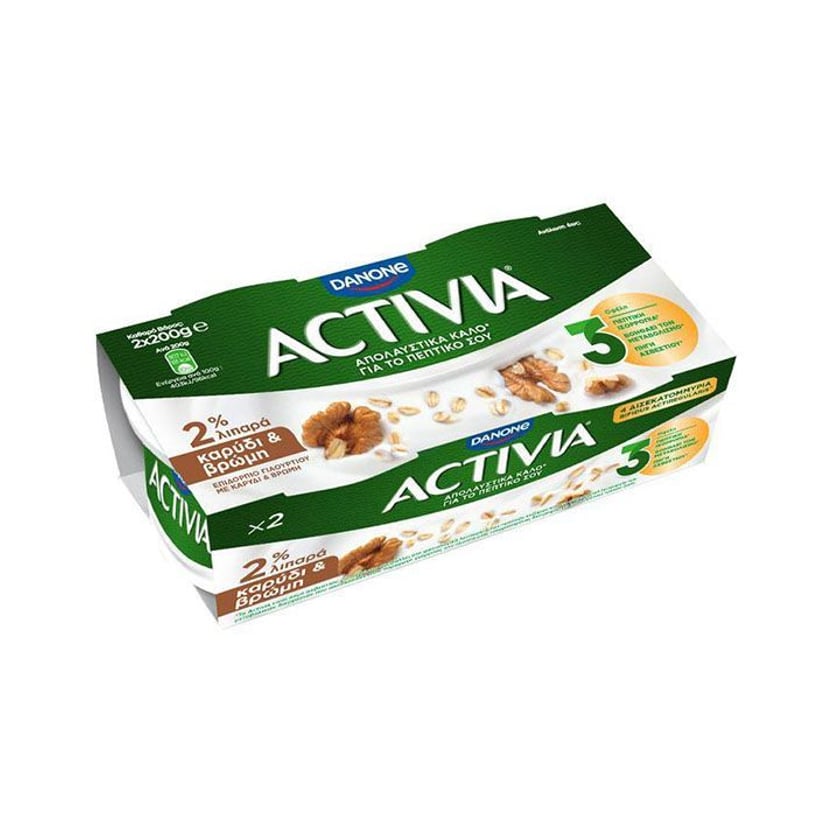 Activia Επιδόρπιο Γιαουρτιού Καρύδι & Βρώμη 2x200g