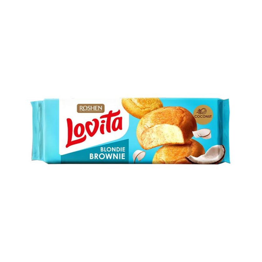 Roshen Lovita Μπισκότα Blondie Brownie Cookies με Καρύδα 152g
