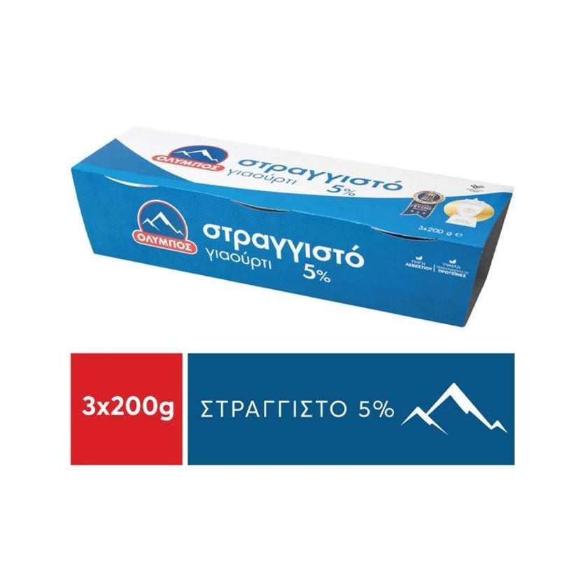 Όλυμπος Γιαούρτι Στραγγιστό 5% Λιπαρά 3x200g