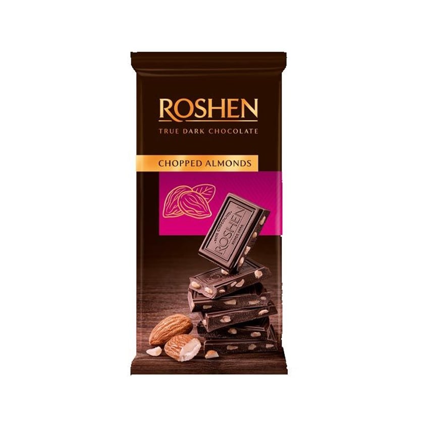 Roshen Σοκολάτα Υγείας με Κομματιασμένα Αμύγδαλα 85g