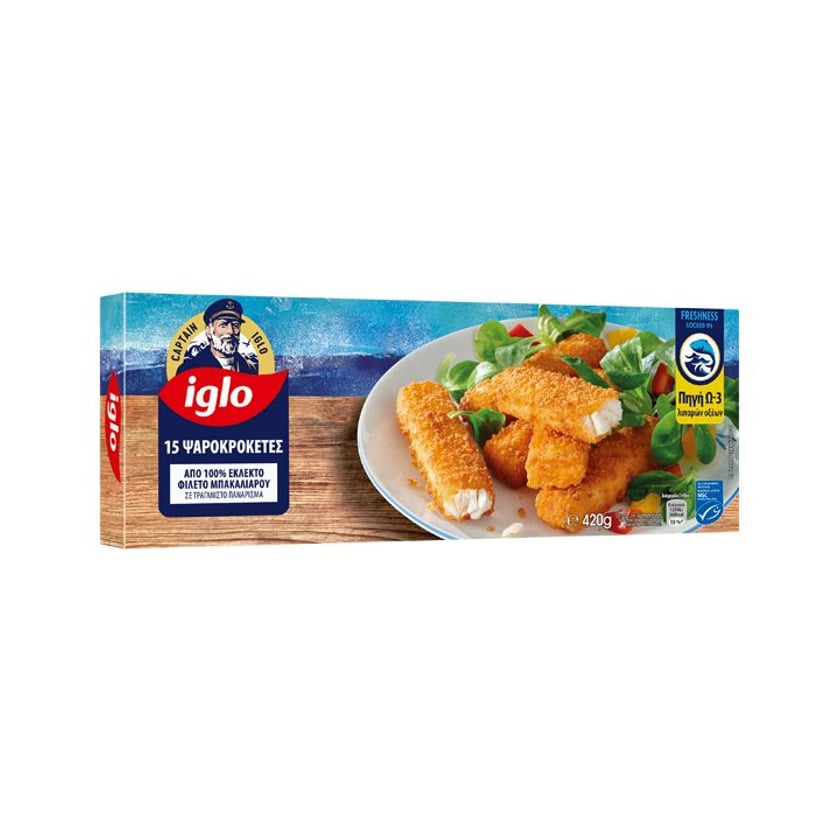 Iglo Τραγανές Κροκέτες Ψαριών 15τεμ 420g