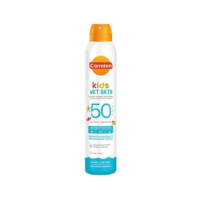 Carroten Παιδικό Αντηλιακό Διάφανο Spray Wet Skin SPF50 200ml