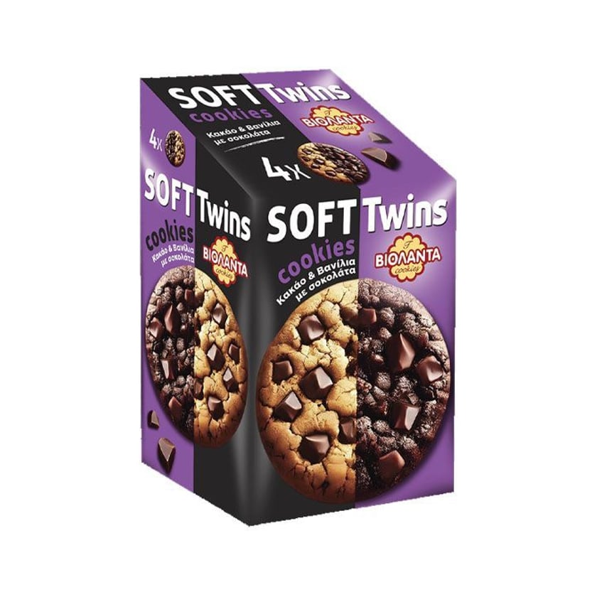 Βιολάντα Soft Twins Cookies Κακάο & Βανίλια με Κομμάτια Σοκολάτας 160g