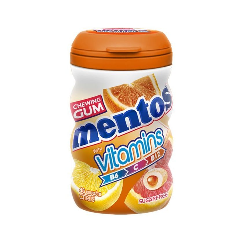 Mentos Τσίχλες Vitamins Citrus σε Μπουκάλι 90g