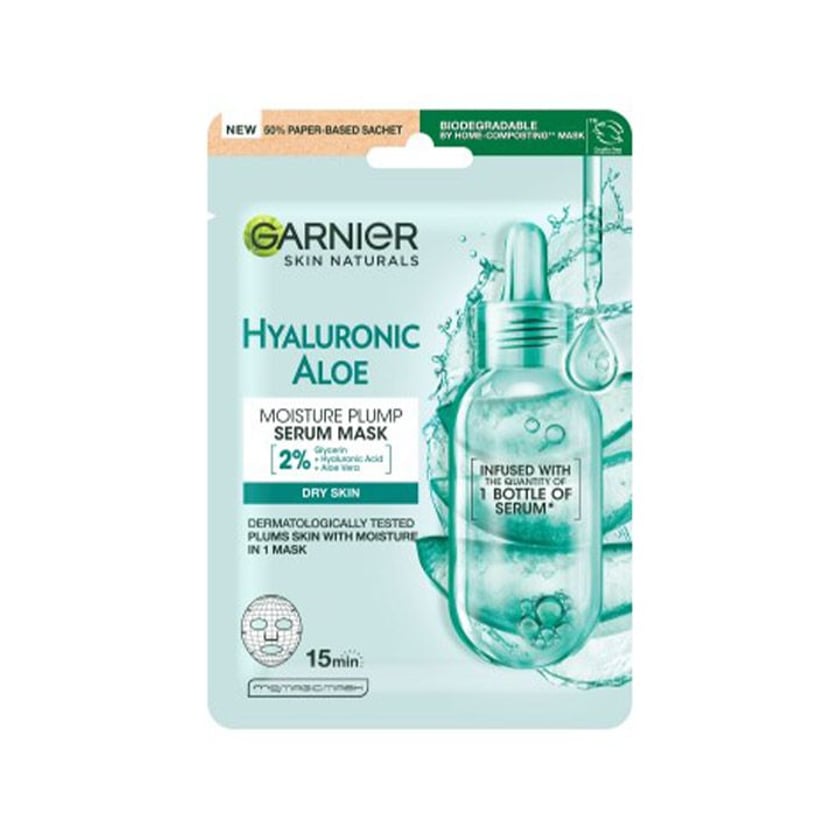 Garnier Skinactive Υφασμάτινη Μάσκα Προσώπου με Αλόη