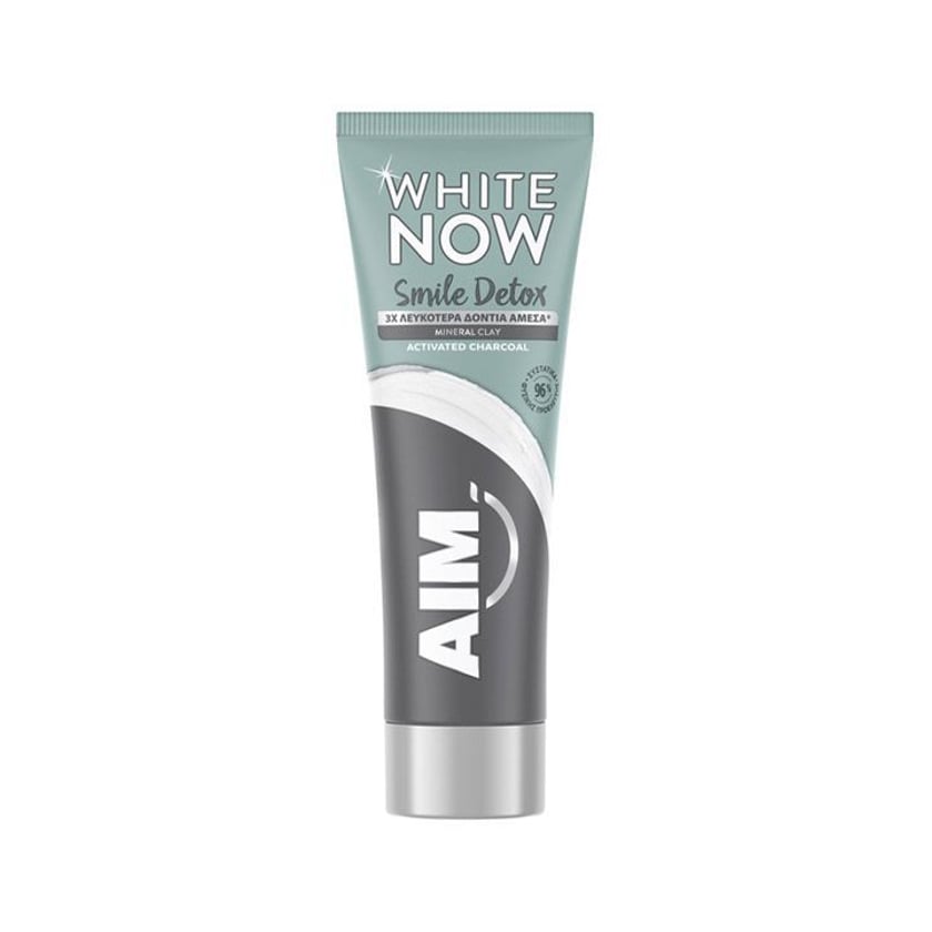 AIM Οδοντόκρεμα White Now Detox Charcoal 75ml