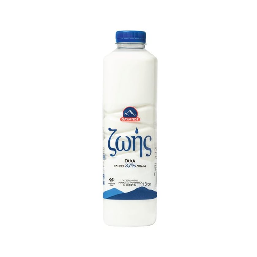 Olympos Zois High Pasteurization Full Fat Milk 1.5l