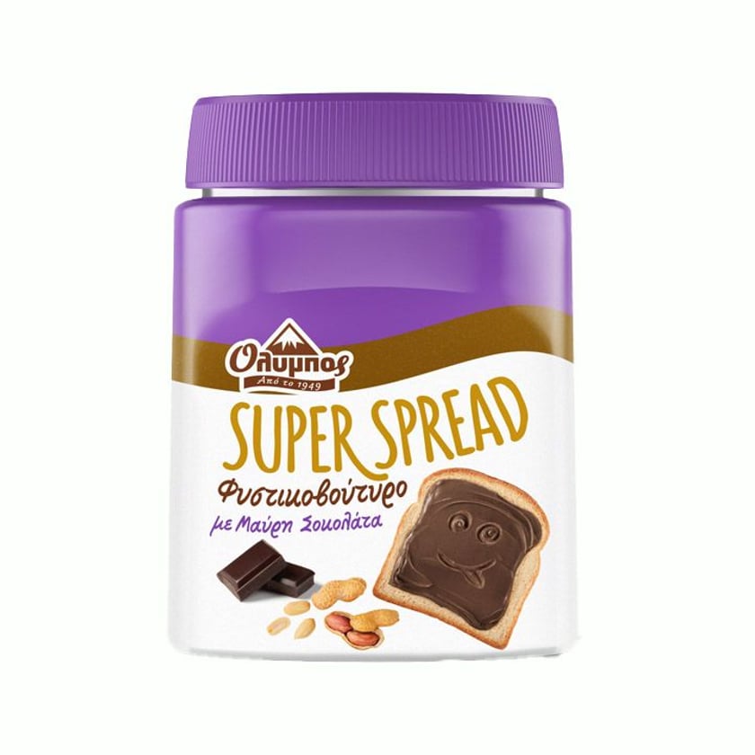 Όλυμπος Super Spread Φυστικοβούτυρο με Μαύρη Σοκολάτα 350g
