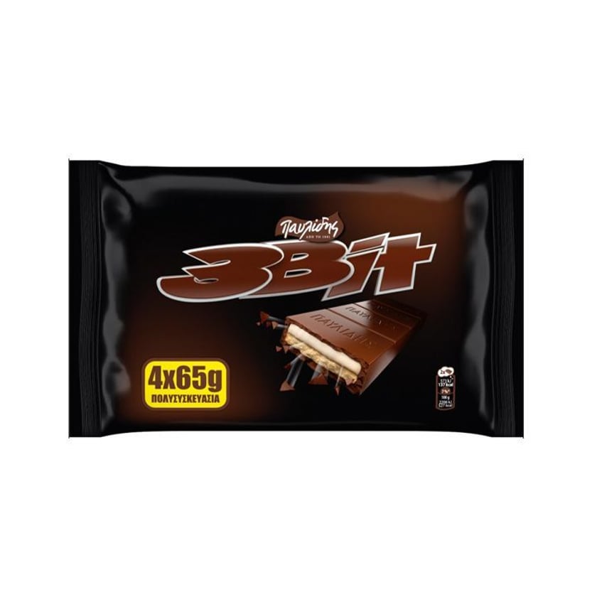 Παυλίδης 3Bit Σοκολάτα Γεμιστή 4x65g