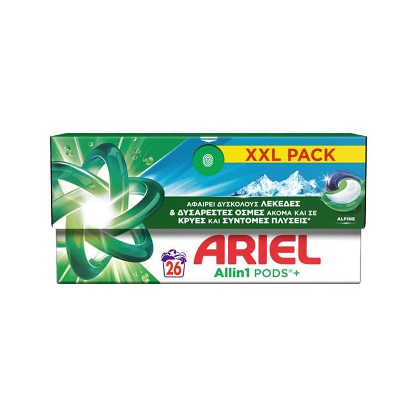 Ariel Pods Allin1 Κάψουλες Πλυντηρίου Ρούχων Alpine 26τεμ