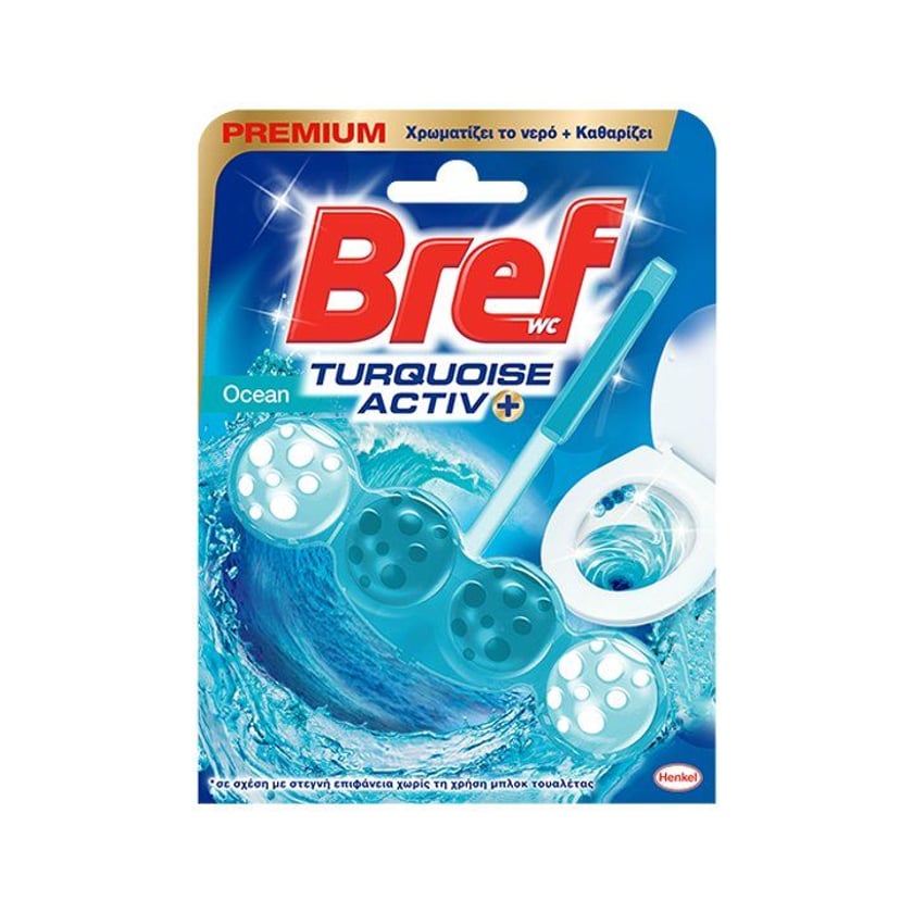 Bref Καθαριστικό Τουαλέτας WC Block Active Turquoise 50g
