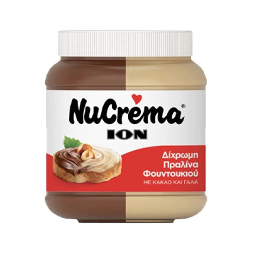 Ίον Nucrema Δίχρωμη Πραλίνα Φουντουκιού 380g