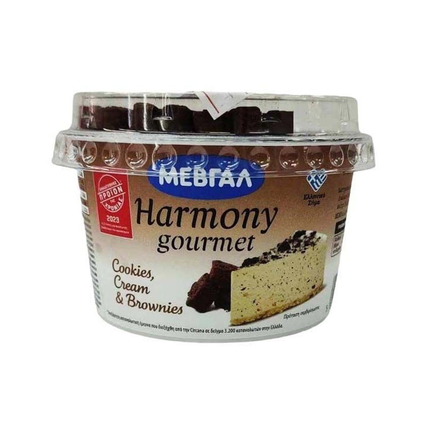 Μεβγάλ Harmony Gourmet Επιδόρπιο Γιαουρτιού Cookies Cream & Brownies 160g