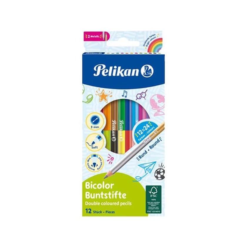 Pelikan Bicolor Ξυλομπογιές 24τεμ