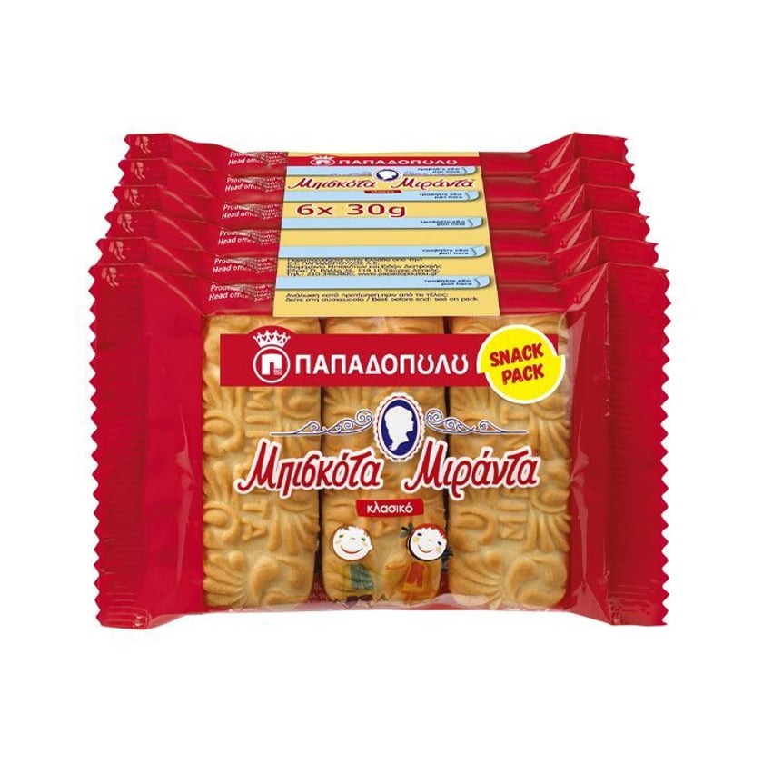 Παπαδοπούλου Μπισκότα Μιράντα Κλασικό 6x30g