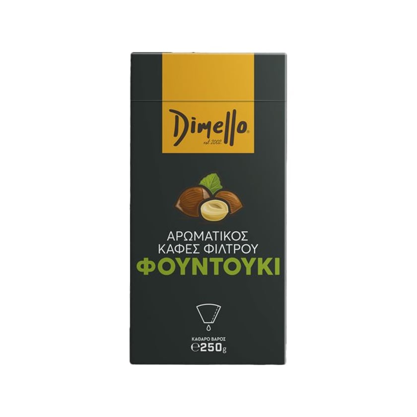 Dimello Αρωματικός Καφές Φίλτρου Φουντούκι Αλεσμένος 250g