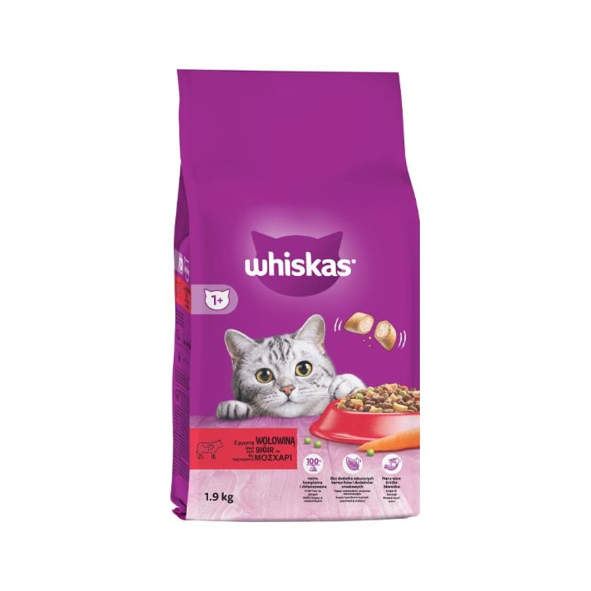 Whiskas Adult Croquettes For Cats Beef 1.9kg