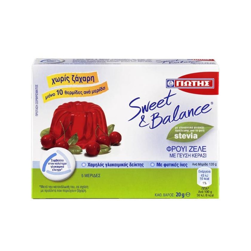 Γιώτης Sweet & Balance Φρουί Ζελέ Κεράσι με Stevia 20g