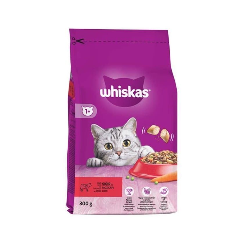 Whiskas Ξηρά Τροφή Γάτας Κροκέτες Γεμιστές με Μοσχάρι 300g