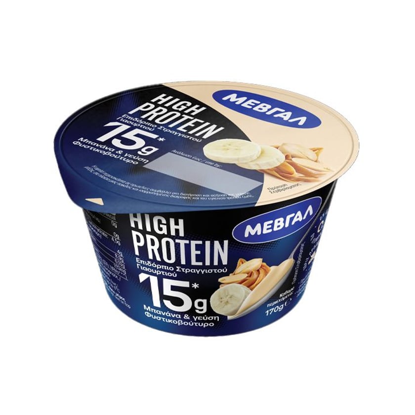 Μεβγάλ High Protein Επιδόρπιο Στραγγιστού Γιαουρτιού Μπανάνα & Γεύση Φυστικοβούτυρο 170g