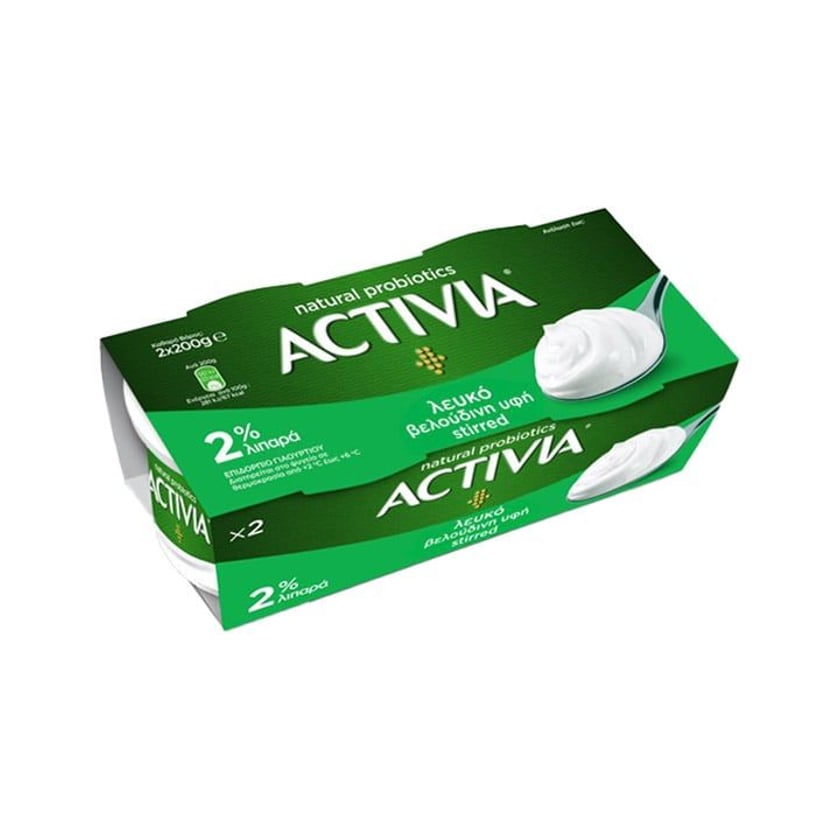 Activia Βελούδινη Υφή Γιαούρτι Αγελάδος 2% Λιπαρά 2x200g