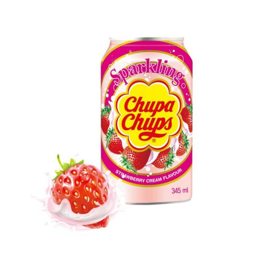 Chupa Chups Sparkling Strawberry & Cream 345ml