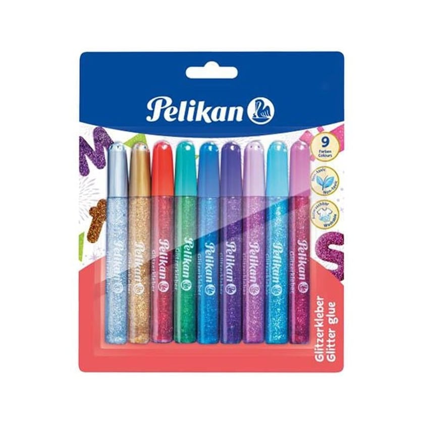 Pelikan Glue Glitter Bl Non Toxic 9 Colours 10.5ml 1pc