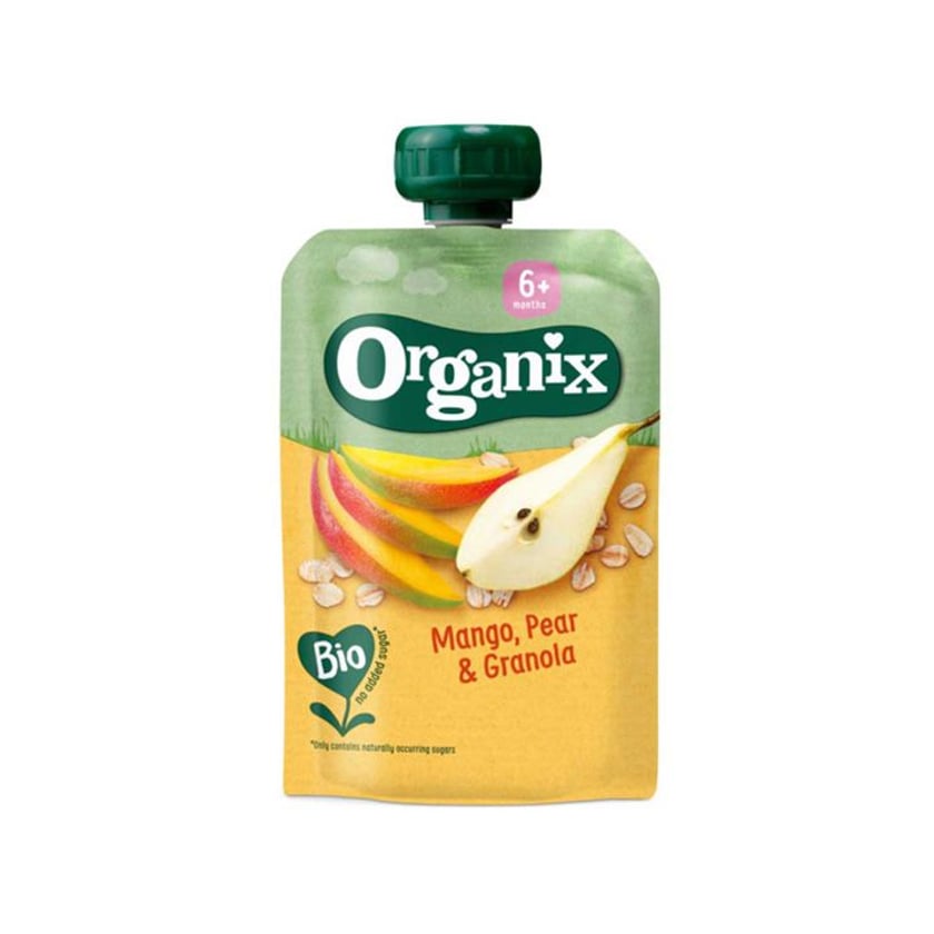 Organix Πολτός Mango, Αχλάδι & Granola 6+ Μηνών Bio 100g