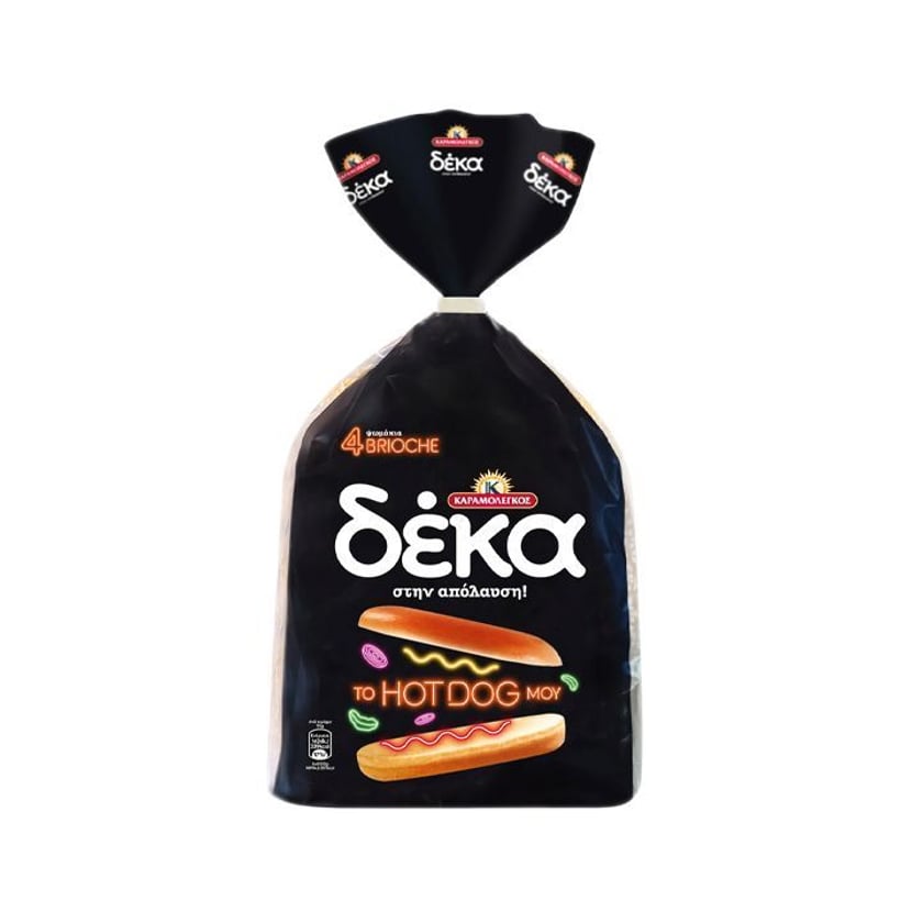 Καραμολέγκος Δέκα Hot Dog Brioche Ψωμάκια 4τεμ 380g