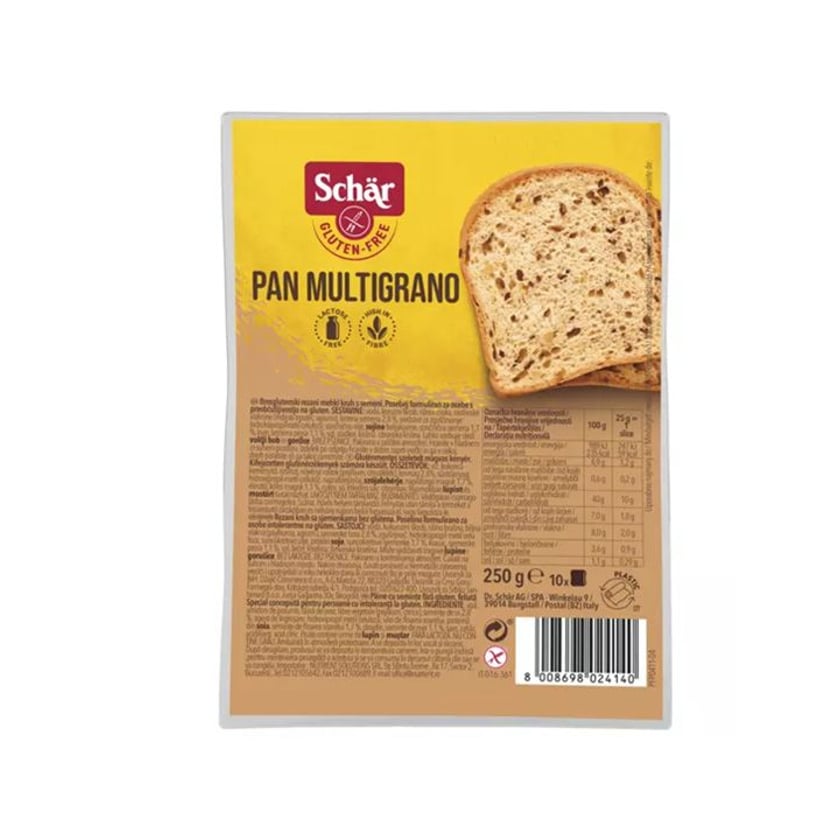 Schar Pan Multigrano Ψωμί Πολύσπορο σε Φέτες Χωρίς Γλουτένη 250g