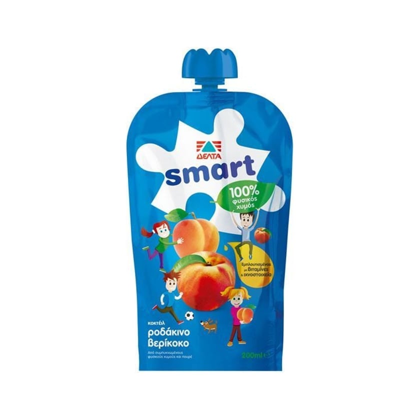Δέλτα Smart 100% Φυσικός Χυμός Ροδάκινο & Βερύκοκο 200ml