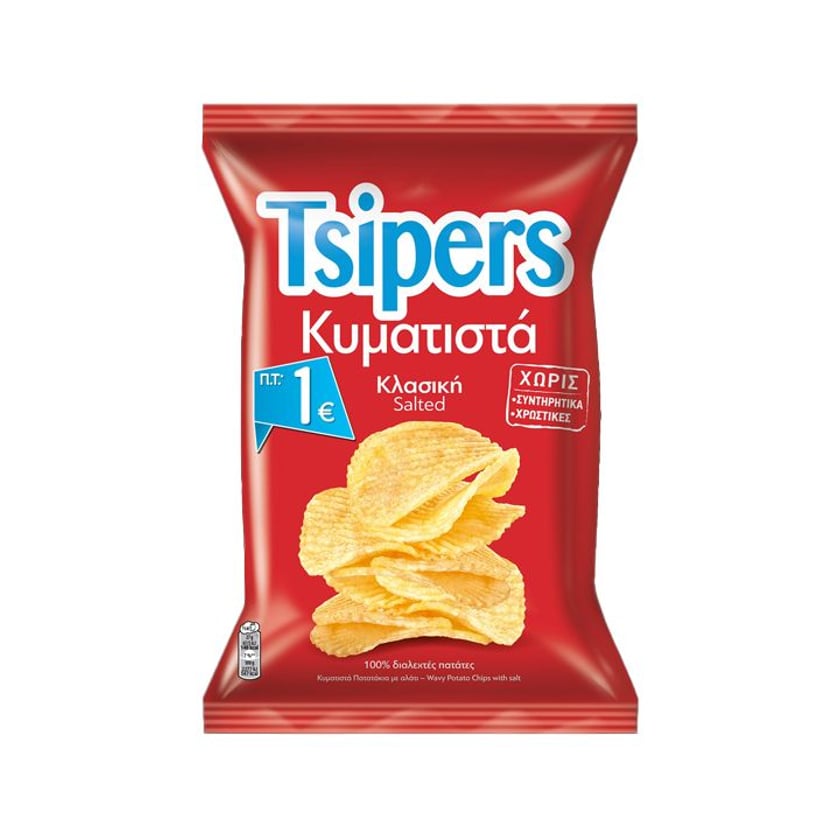 Tsipers Πατατάκια Κυματιστά Αλάτι 80g