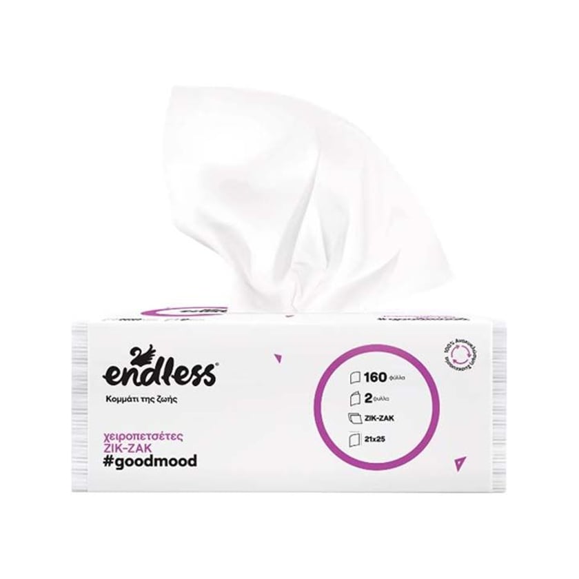 Endless Goodmood Χειροπετσέτες Zik Zak 2 Φύλλα 160τεμ 322g
